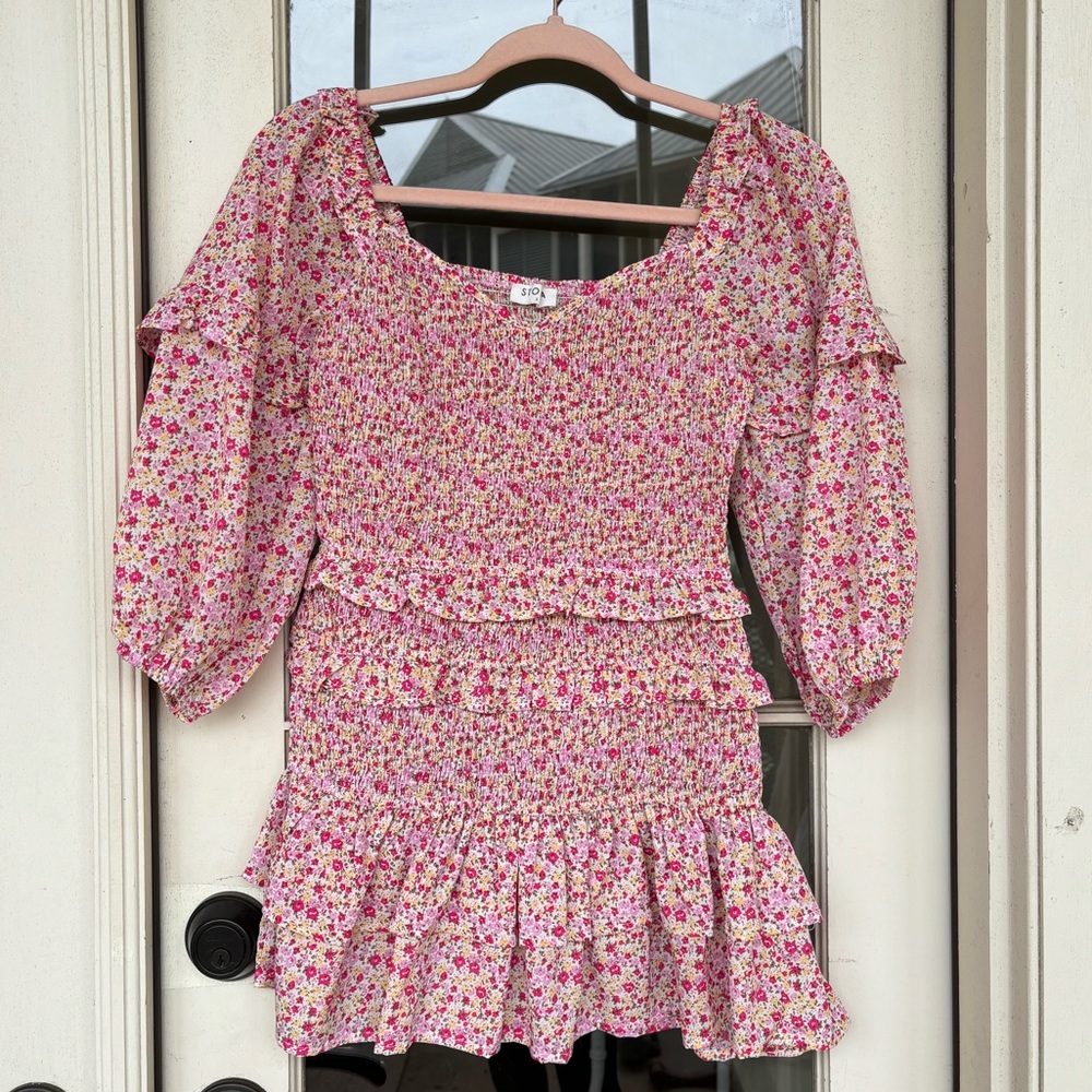 Storia Ruffle Floral Dress Size XS